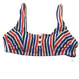 Xhilaration Junior's Size Medium 4-6 Swim Top Red, White, Blue Stripe New
